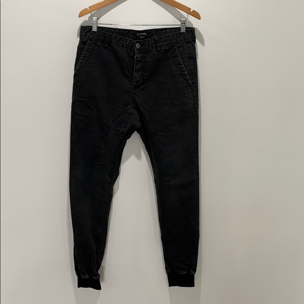 Zanerobe drop crotch black denim jeans size 32